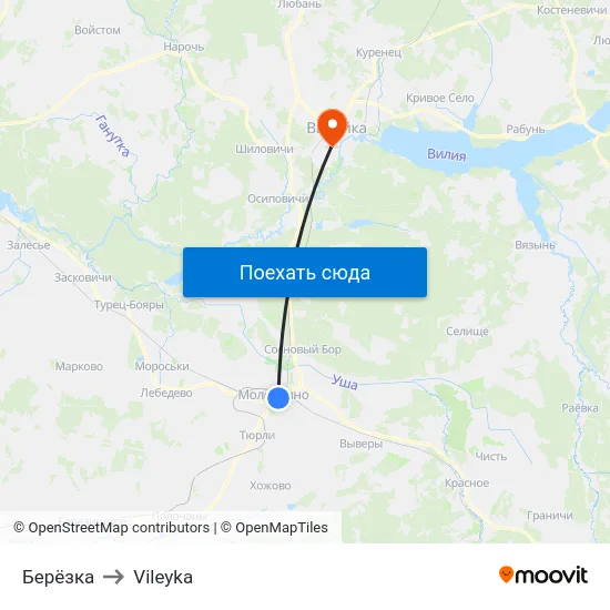 Берёзка to Vileyka map