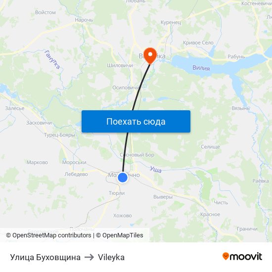 Улица Буховщина to Vileyka map