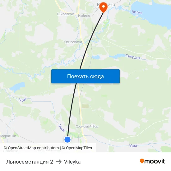 Льносемстанция-2 to Vileyka map