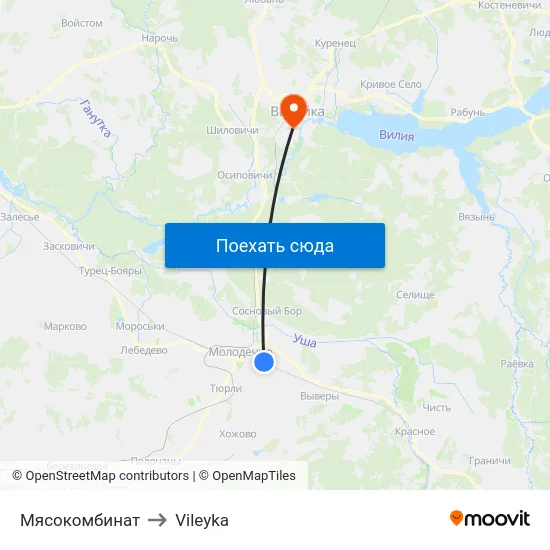 Мясокомбинат to Vileyka map