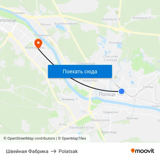 Швейная Фабрика to Polatsak map