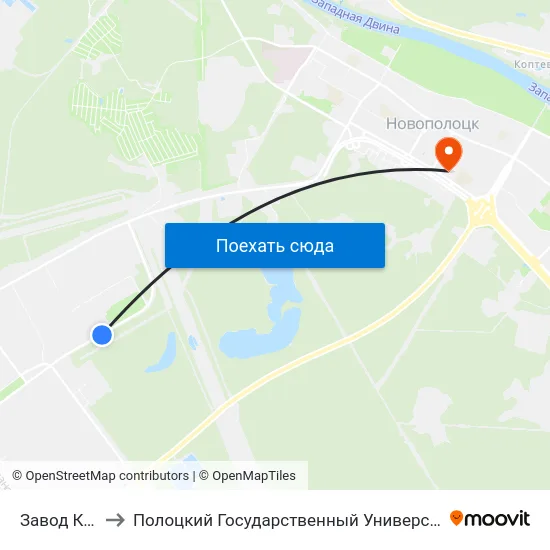 Завод Кпд to Полоцкий Государственный Университет map