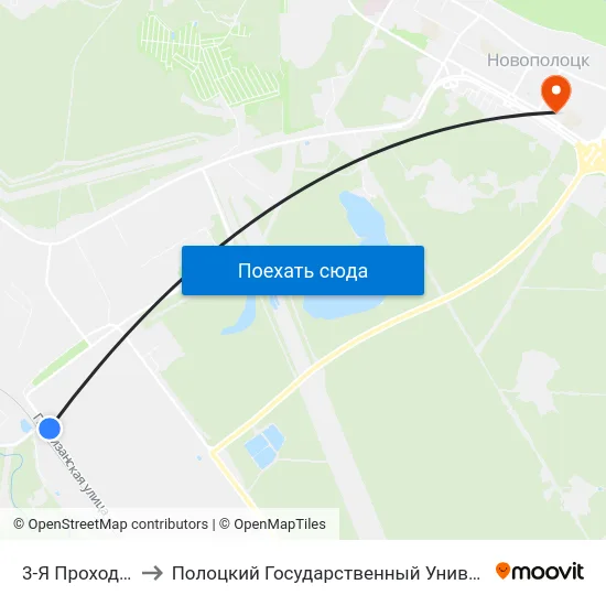 3-Я Проходная to Полоцкий Государственный Университет map