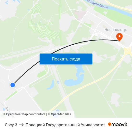 Срсу-3 to Полоцкий Государственный Университет map
