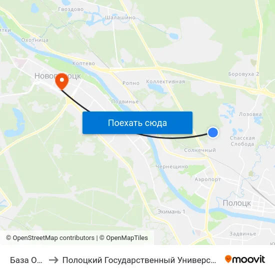 База Опс to Полоцкий Государственный Университет map
