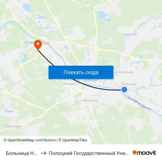 Больница Новка to Полоцкий Государственный Университет map