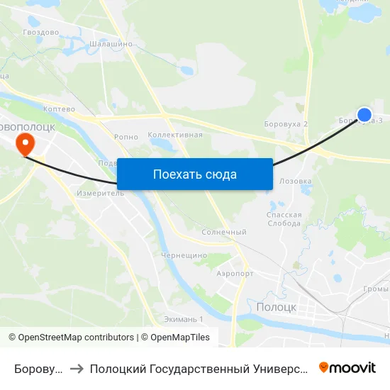 Боровуха to Полоцкий Государственный Университет map