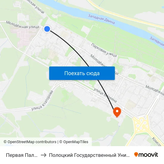 Первая Палатка to Полоцкий Государственный Университет map