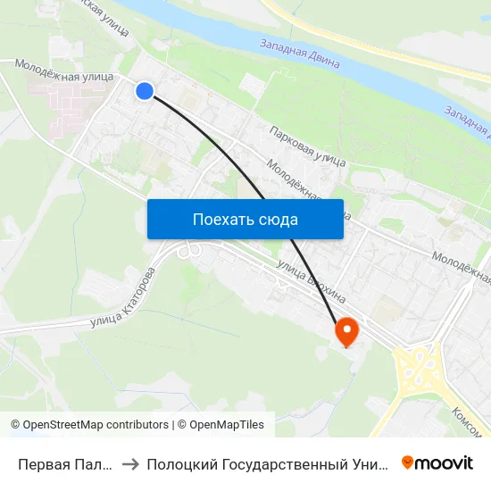 Первая Палатка to Полоцкий Государственный Университет map