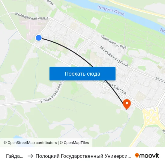Гайдара to Полоцкий Государственный Университет map