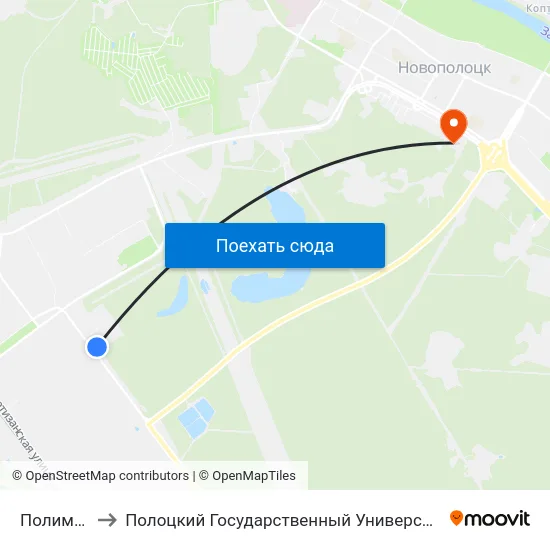 Полимир to Полоцкий Государственный Университет map