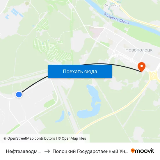 Нефтезаводмонтаж to Полоцкий Государственный Университет map