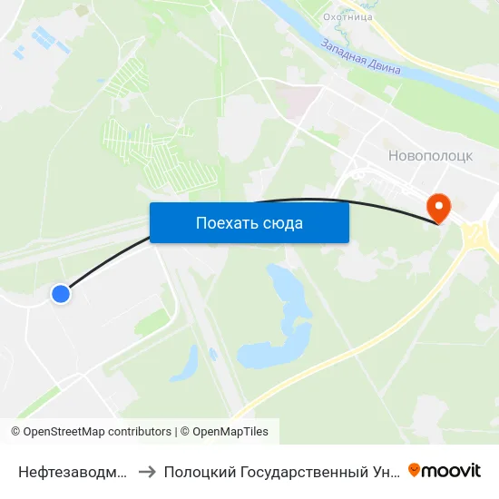 Нефтезаводмонтаж to Полоцкий Государственный Университет map