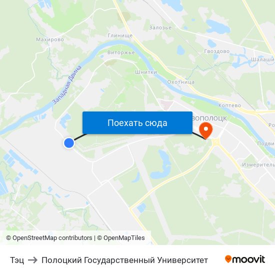 Тэц to Полоцкий Государственный Университет map