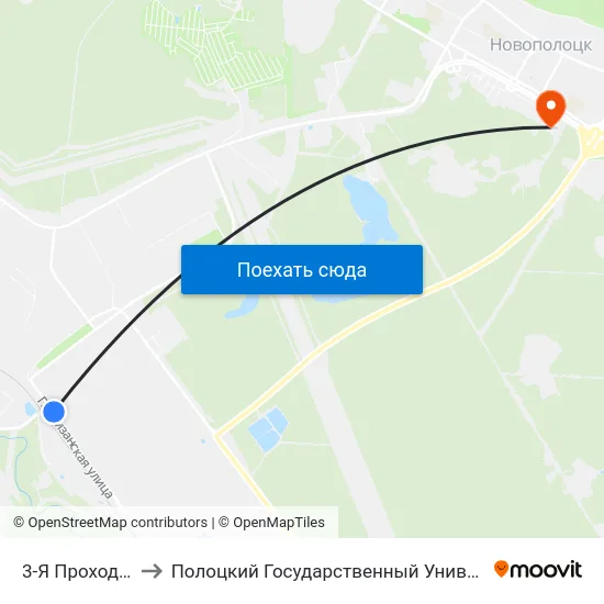 3-Я Проходная to Полоцкий Государственный Университет map