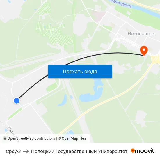Срсу-3 to Полоцкий Государственный Университет map