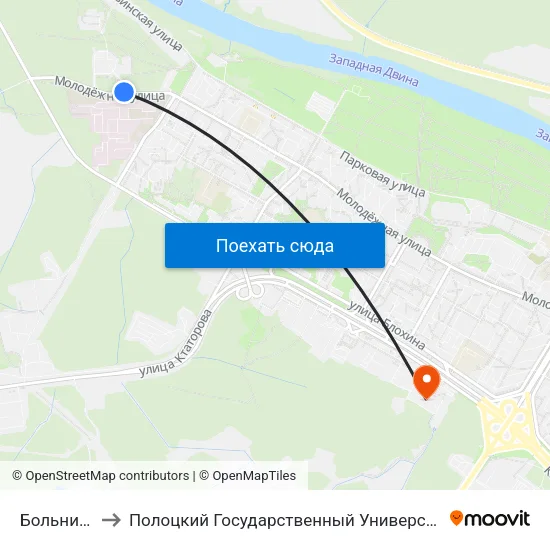 Больница to Полоцкий Государственный Университет map