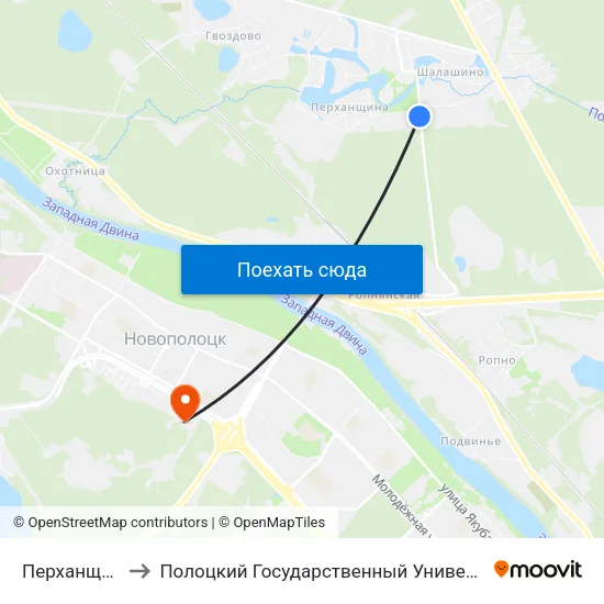 Перханщина to Полоцкий Государственный Университет map
