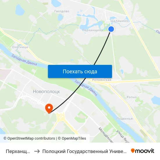 Перханщина to Полоцкий Государственный Университет map