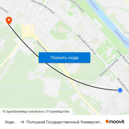 Зодиак to Полоцкий Государственный Университет map