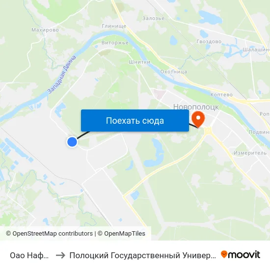 Оао Нафтан to Полоцкий Государственный Университет map