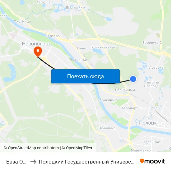 База Опс to Полоцкий Государственный Университет map