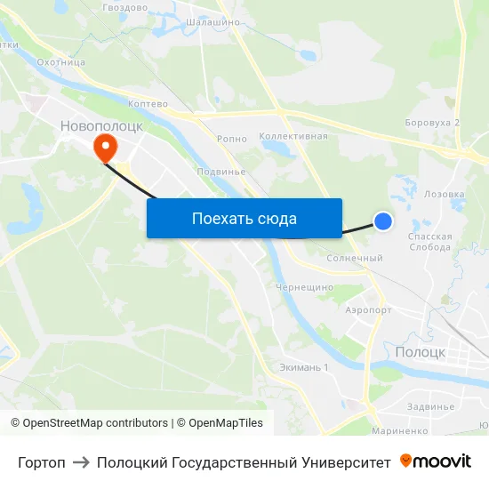 Гортоп to Полоцкий Государственный Университет map