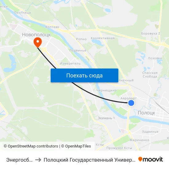 Энергосбыт to Полоцкий Государственный Университет map