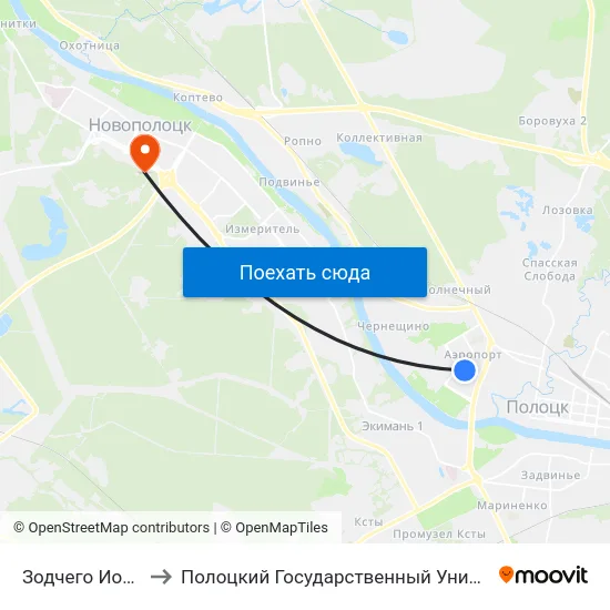 Зодчего Иоанна to Полоцкий Государственный Университет map