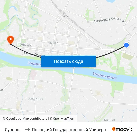 Суворова to Полоцкий Государственный Университет map