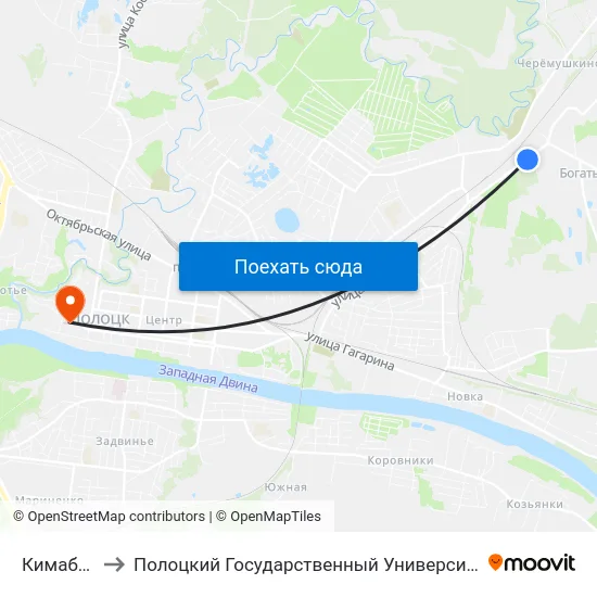 Кимабел to Полоцкий Государственный Университет map