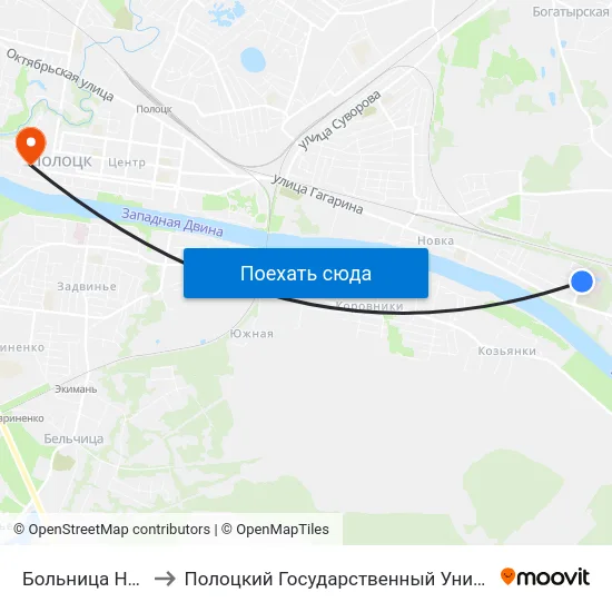 Больница Новка to Полоцкий Государственный Университет map