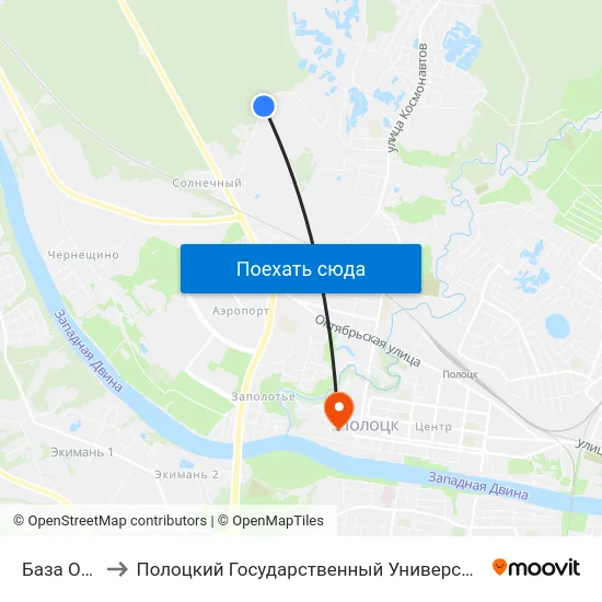 База Опс to Полоцкий Государственный Университет map
