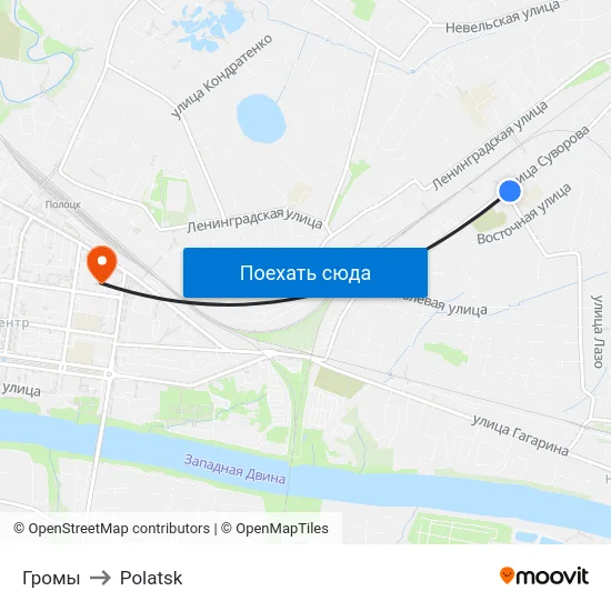 Громы to Polatsk map