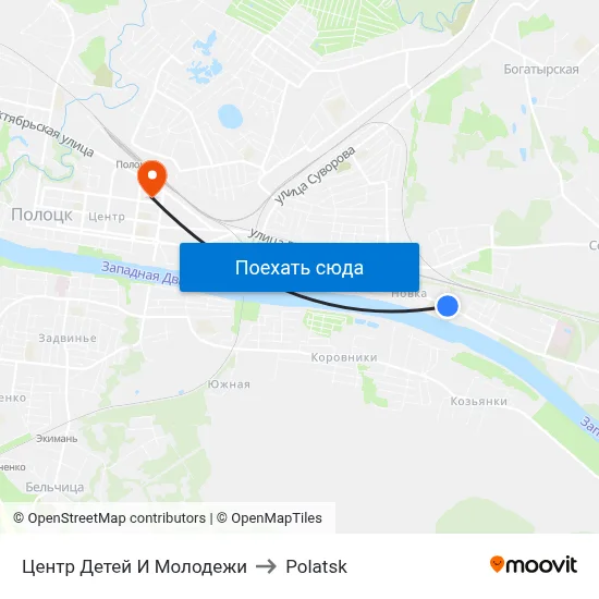 Центр Детей И Молодежи to Polatsk map