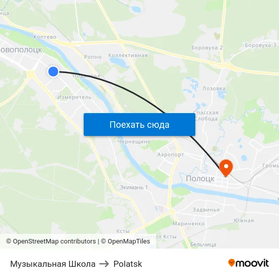 Музыкальная Школа to Polatsk map
