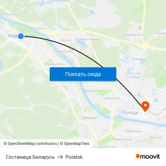 Гостиница Беларусь to Polatsk map
