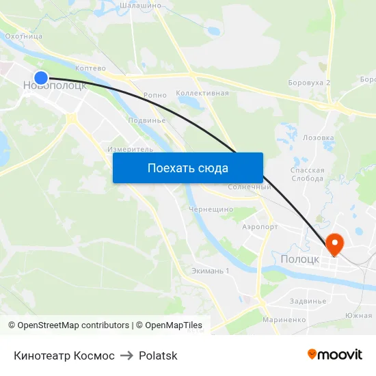 Кинотеатр Космос to Polatsk map