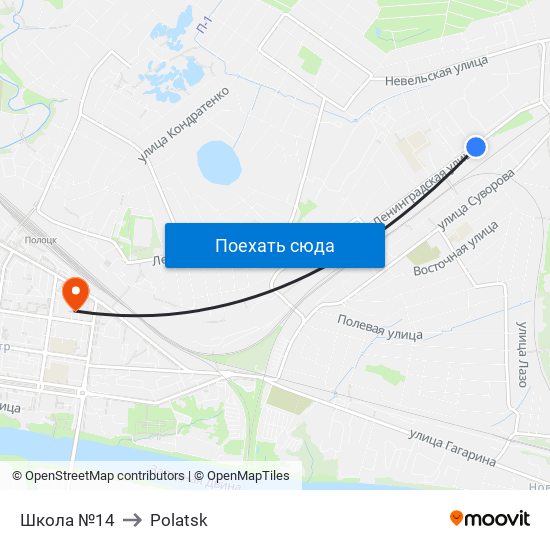 Школа №14 to Polatsk map