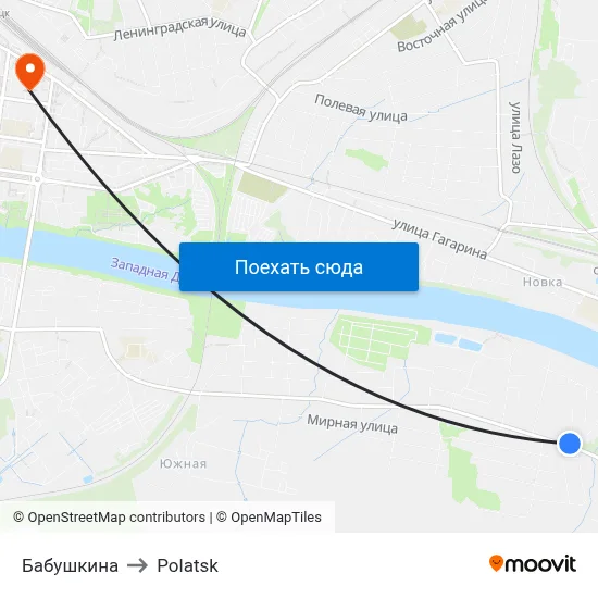 Бабушкина to Polatsk map