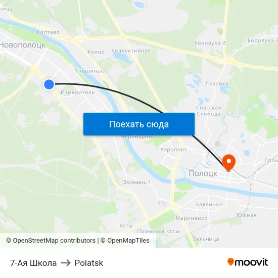 7-Ая Школа to Polatsk map