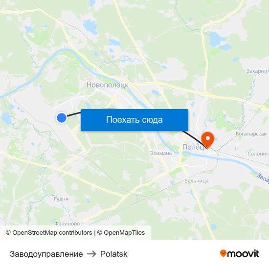 Заводоуправление to Polatsk map