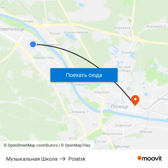 Музыкальная Школа to Polatsk map