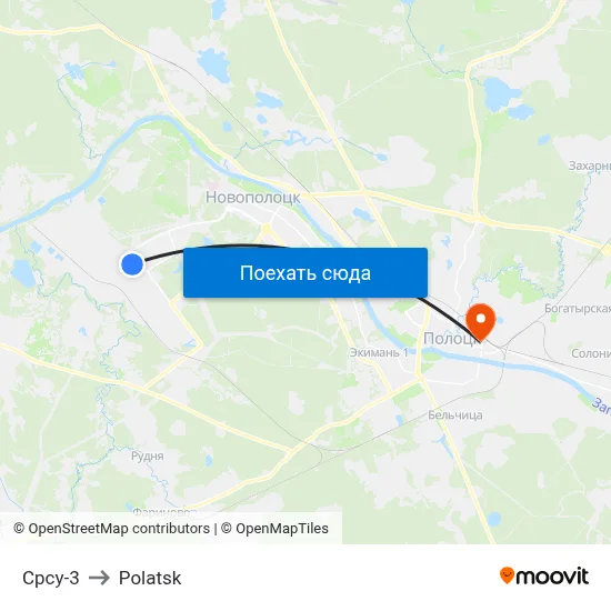 Срсу-3 to Polatsk map