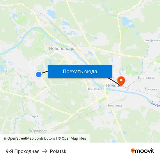 9-Я Проходная to Polatsk map