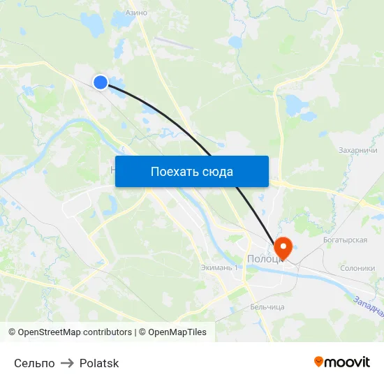 Сельпо to Polatsk map