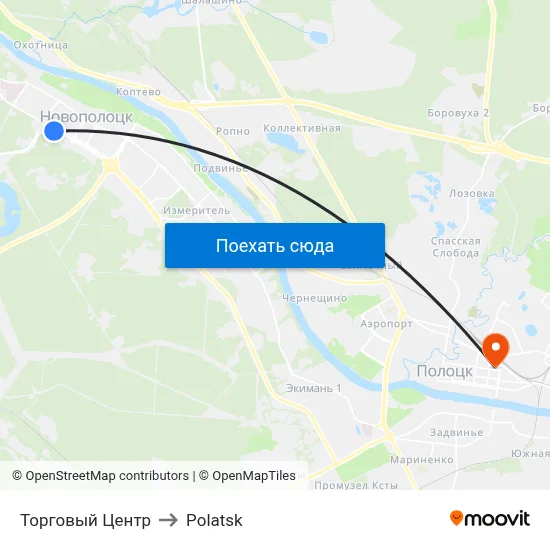 Торговый Центр to Polatsk map