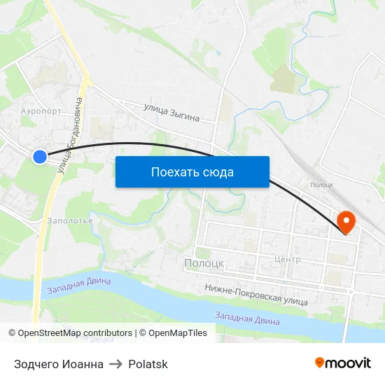 Зодчего Иоанна to Polatsk map