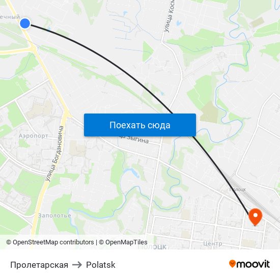 Пролетарская to Polatsk map