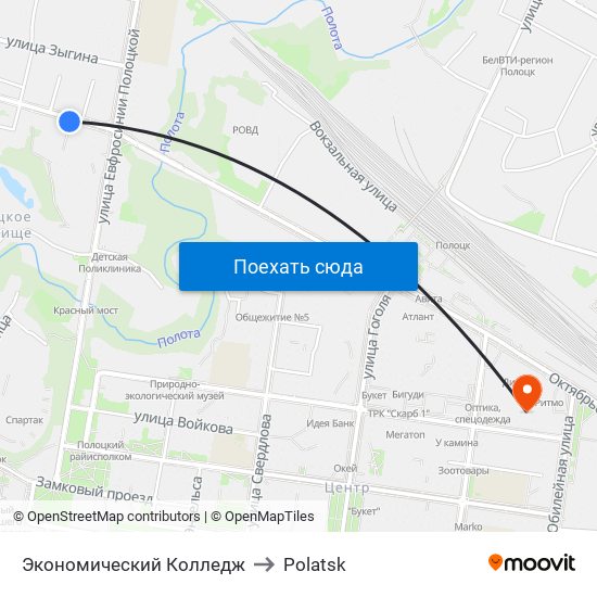 Экономический Колледж to Polatsk map